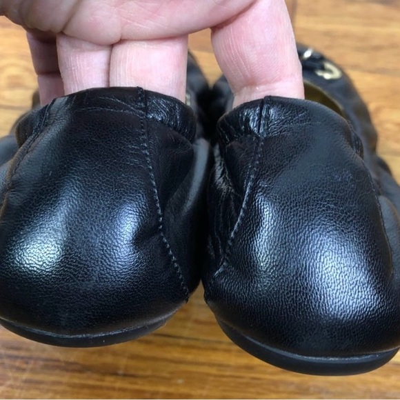Barney’s New York Black Leather Cap Toe Ballet Flats Size 8 - Picture 5 of 6